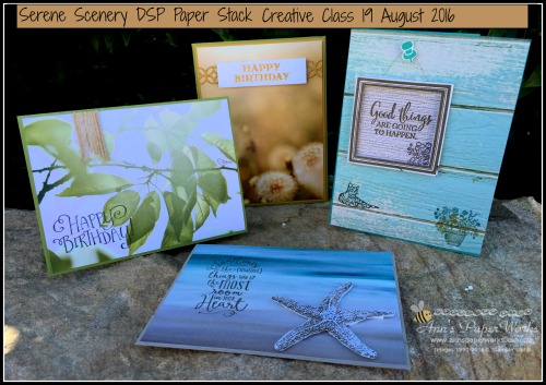 Serene Scenery Creative Card Class August, Stampin' Up! Ann's PaperWorks Ann Lewis Stampin' Up! (Aus)