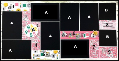 Double Page Scrapbook Layout, Pick a Pattern DSP, July Creative Class, 8-9 photo layout, Stampin' Up! Ann's PaperWorks Ann Lewis Stampin' Up! (Aus)|Scrapbooking/Project Life class