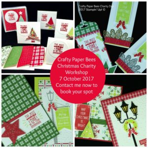 Crafty Paper Bees Christmas Charity Cardmaking Workshop, Ann's PaperWorks, Ann Lewis, stampin up, brisbane card making, 
