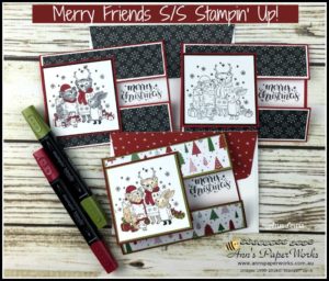 Mistletoe Friends Stamp Set, Be Merry Designer Series Paper, Merry Music Specialty Designer Series Paper, Christmas Card, Fancy Fold card, Stampin' Up! 2017 Christmas Holiday Catalogue Ann's PaperWorks| Ann Lewis| Stampin' Up! (Aus) online store 24/7