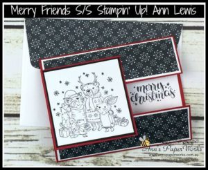 Mistletoe Friends Stamp Set, Be Merry Designer Series Paper, Merry Music Specialty Designer Series Paper, Christmas Card, Fancy Fold card, Stampin' Up! 2017 Christmas Holiday Catalogue Ann's PaperWorks| Ann Lewis| Stampin' Up! (Aus) online store 24/7
