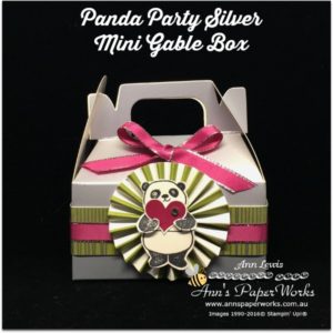 Party Panda Silver Mini Gable Box with Rosette, 