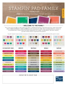Stampin' Up ! Starter Kit, FREE ink pads, July only offer, any of the five colour families, Stampin' Up! 2018-19 Catalogue Ann's PaperWorks| Ann Lewis| Stampin' Up! (Aus) online store 24/7
