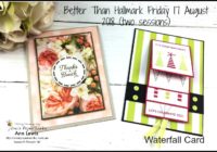 Waterfall card, Broadway Bound DSP, Petal Promenade DSP, handmade cards, handmade card class, Brisbane Augstralia.