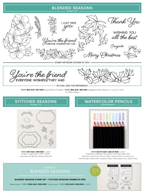Blended Seasons Bundle by Stampin' Up!, Stitched Seasons Framelits Dies, Bonus coupon days, Stampin' Up! 2018-19 Catalogue Ann's PaperWorks| Ann Lewis| Stampin' Up! (Aus) online store 24/7