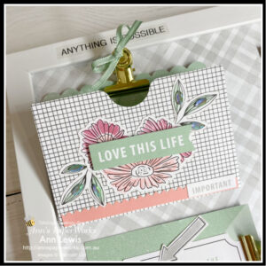 Celebrate Today Magnet Board Kit, completed project including two pockets, handmade card, inspirational sayings, Stampin' Up!  Ann's PaperWorks Ann Lewis Stampin' Up! (Aus)| available from my online store 24/7
