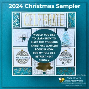 Christmas Sampler, creative class, retreat, Christmas decoration, handmade cards and tags.