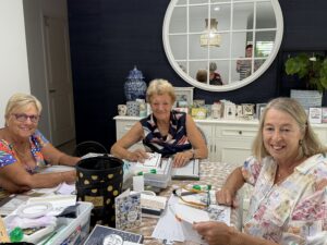 Students enjoying an in-person card making class at Ann's PaperWorks on the Sunshine Coast.