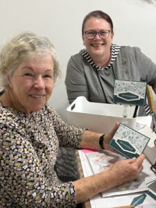 Working together as team at one of Ann's PaperWorks in person classes on the Sunshien Coast