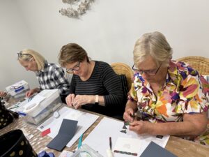 cardmaking class attendees in my in home studio.