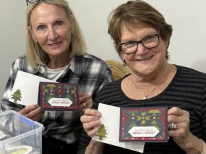 Two handmade Christmas cards